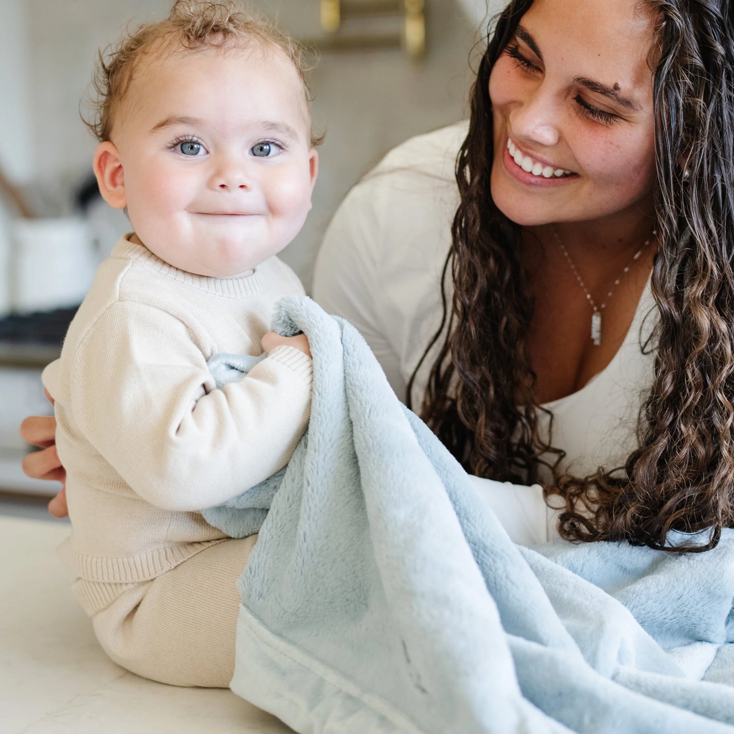 Chambray Lush Receiving Blanket