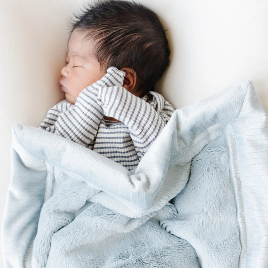 SARANONI Light Blue Bamboni® Receiving Blanket - Stretchy, Breathable Baby Blanket