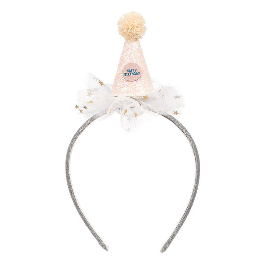 Birthday Crown-Silver/White Glitter