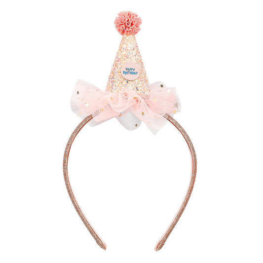 Birthday Crown-Gold/Pink Glitter