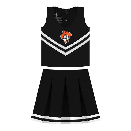 3pc Cheerleader Dress-Black-Pistol Pete