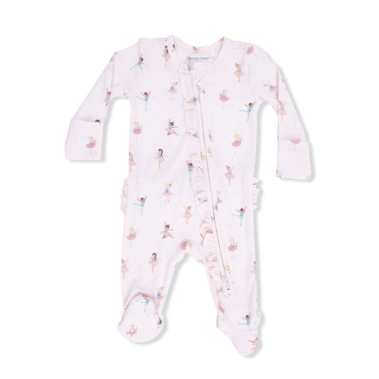 Petite Ballet | 2 Way Ruffle Front Zipper Footie