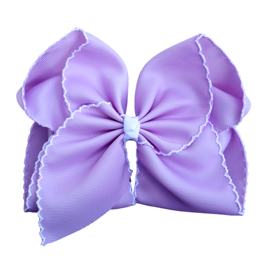 Lavender Moon Stitch Hair Bow