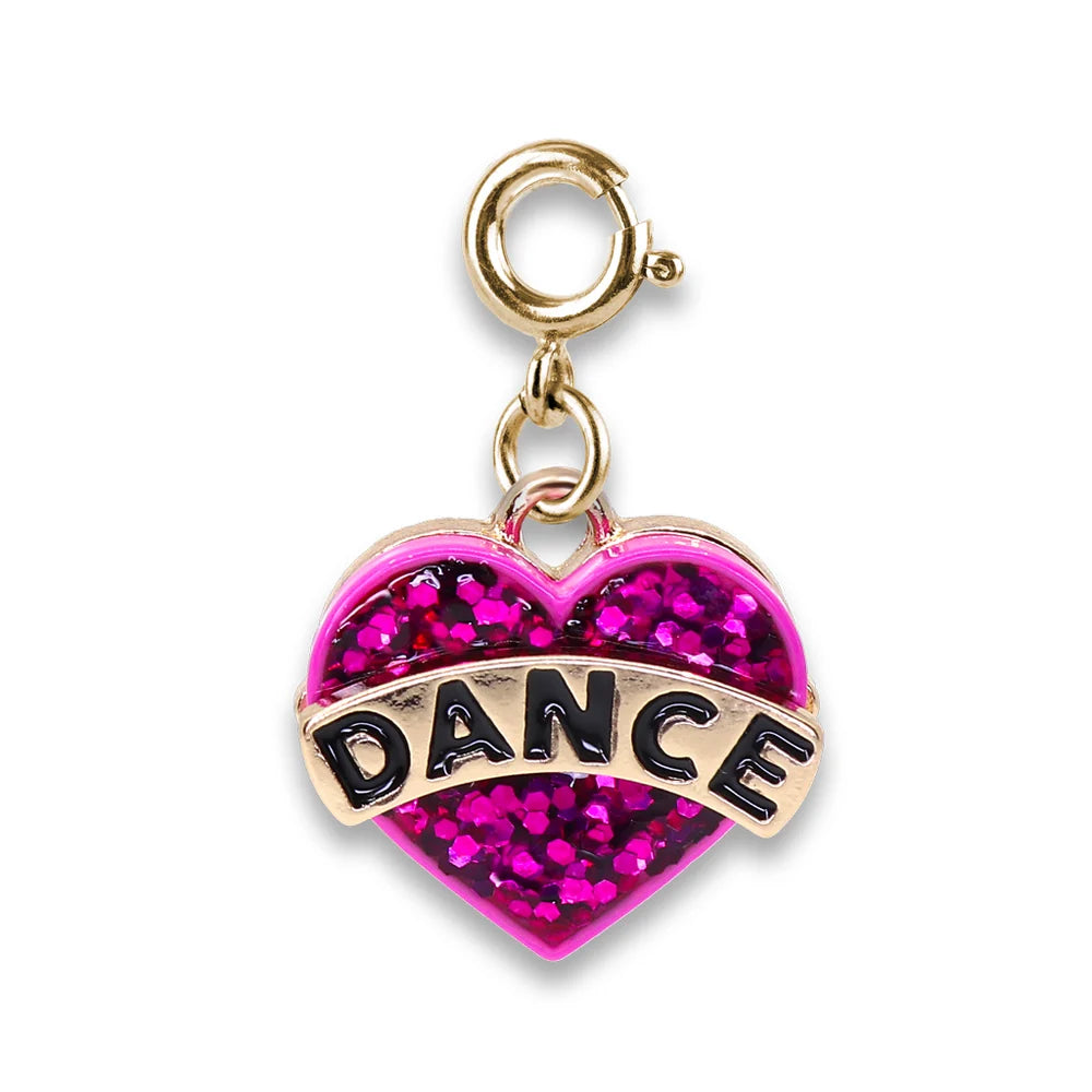 Glitter Dance Heart | Gold Charm