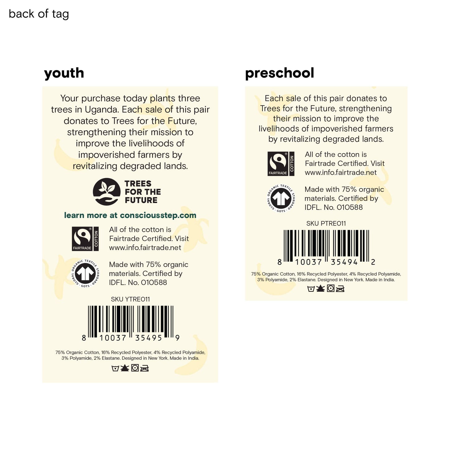 Kids Socks that Plant Trees (Navy Bananas)