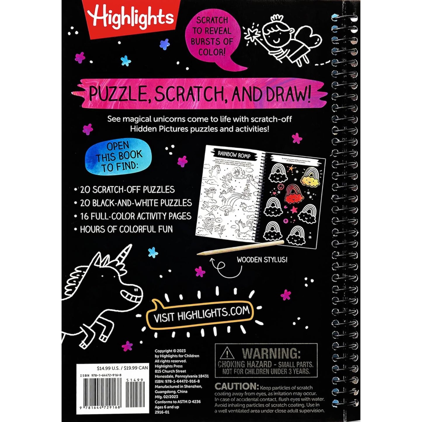 Scratch-Off Hidden Pictures Unicorn Puzzles