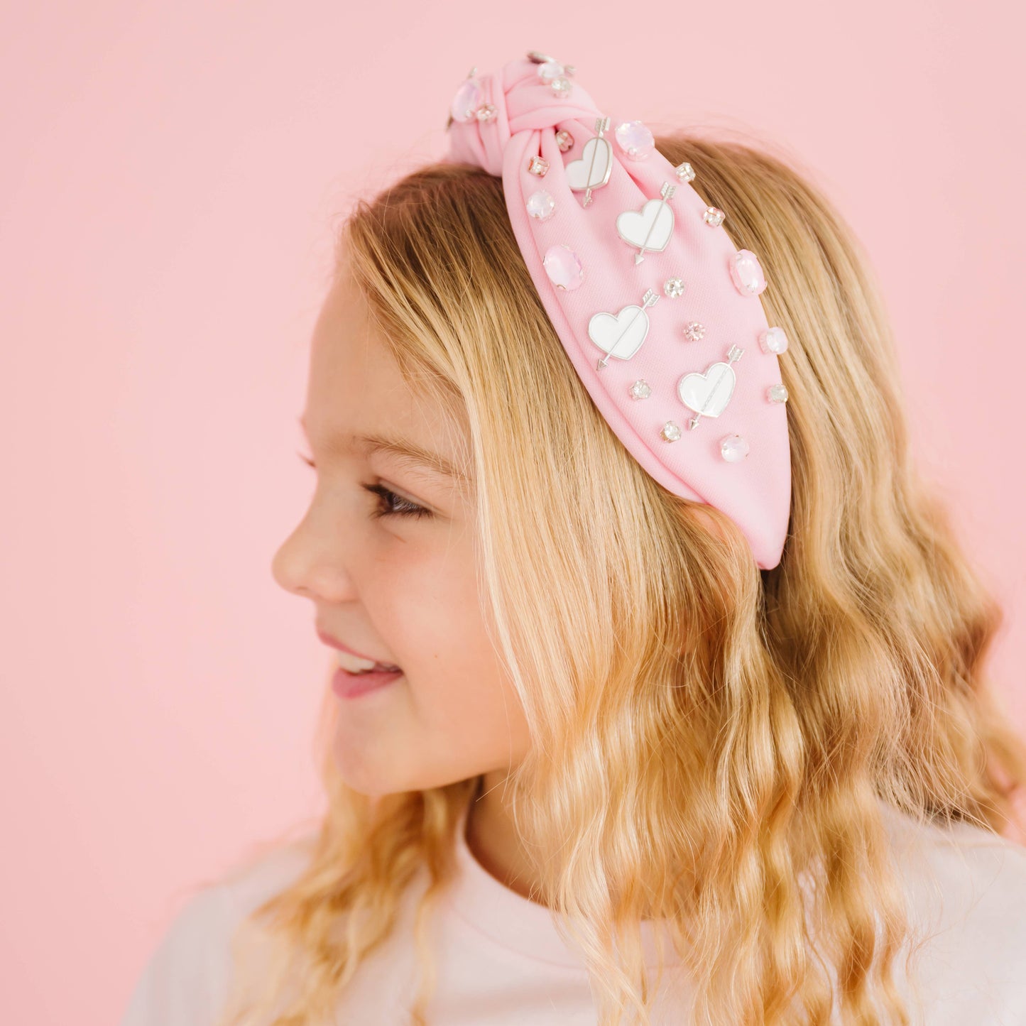 Pink Valentine's Day Gemstone Headband - Small -
