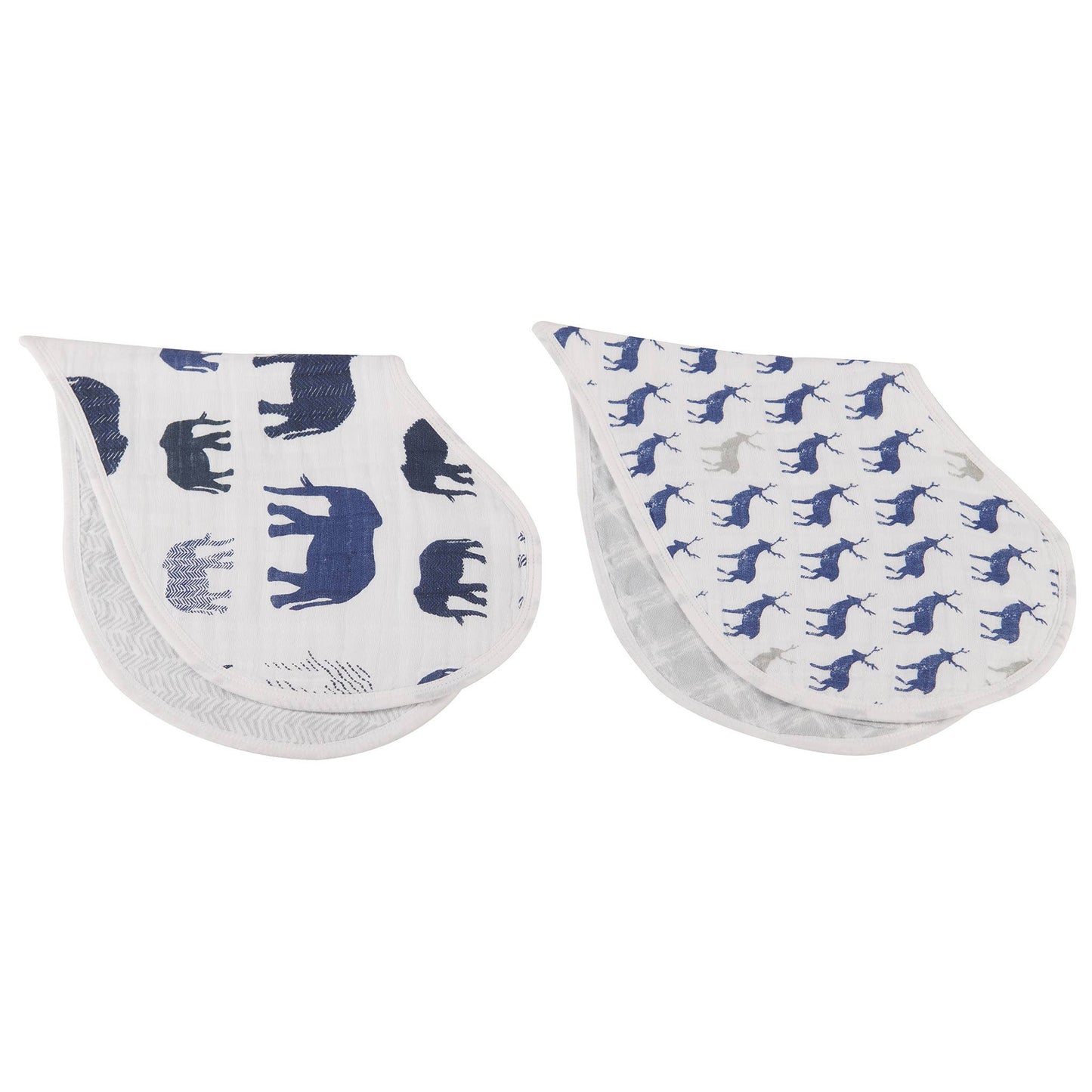 In The Wild Elephant Burp Cloth Bibs - Set of 2