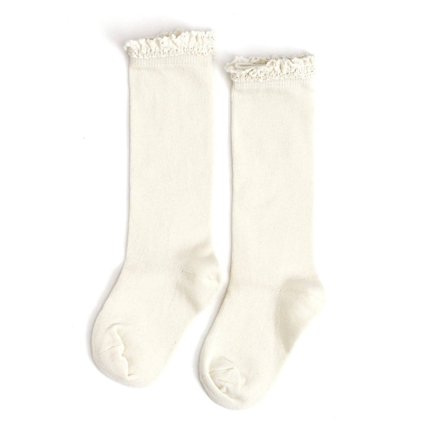 Ivory | Lace Top Knee High Socks