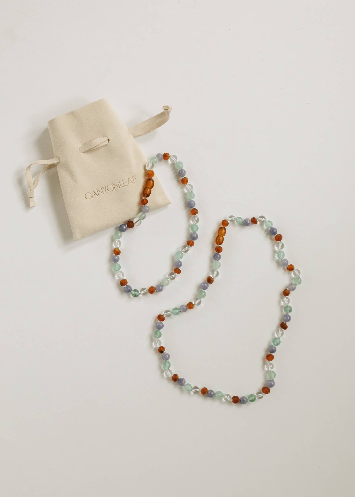 Baltic Sea Amber + Natural Gemstone || Beaded Necklace