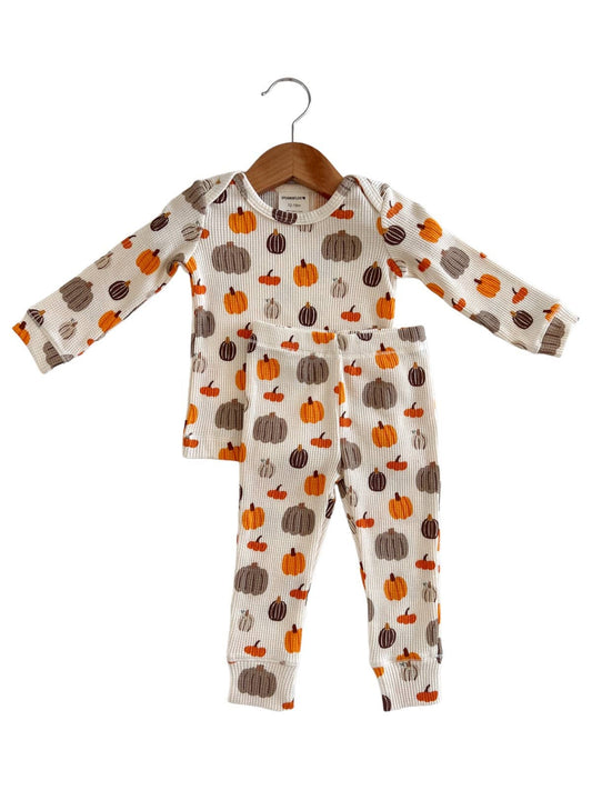 Organic Waffle 2-Piece Set, Harvest Pumpkin