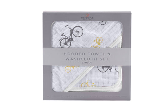 Vintage Bicycle - Hooded Towel and Washcloth Set