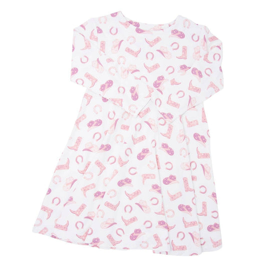 Swirly Girl Dress - Cowgirl Boots