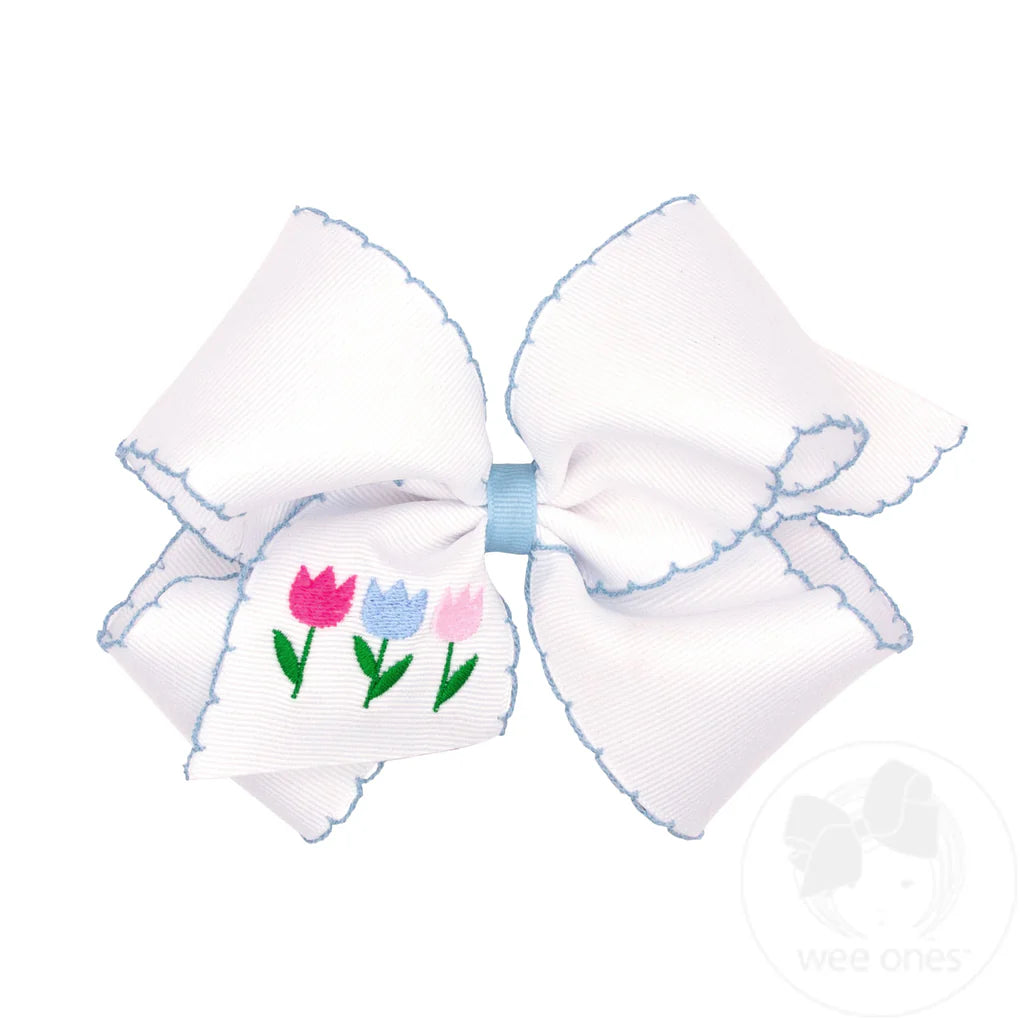 Moonstitch Grosgrain Bow w/ Tulips