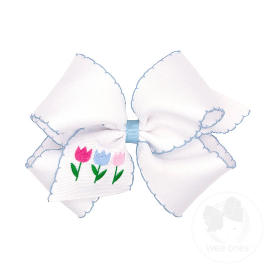 Moonstitch Grosgrain Bow w/ Tulips