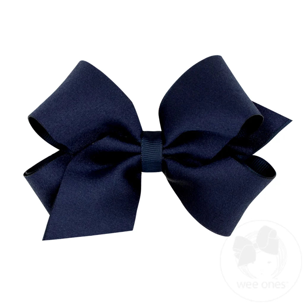Medium Satin Grosgrain Overlay Bow