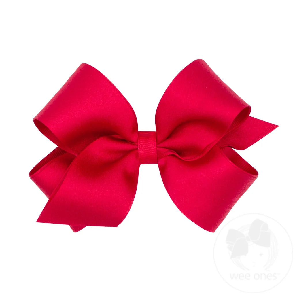 Medium Satin Grosgrain Overlay Bow
