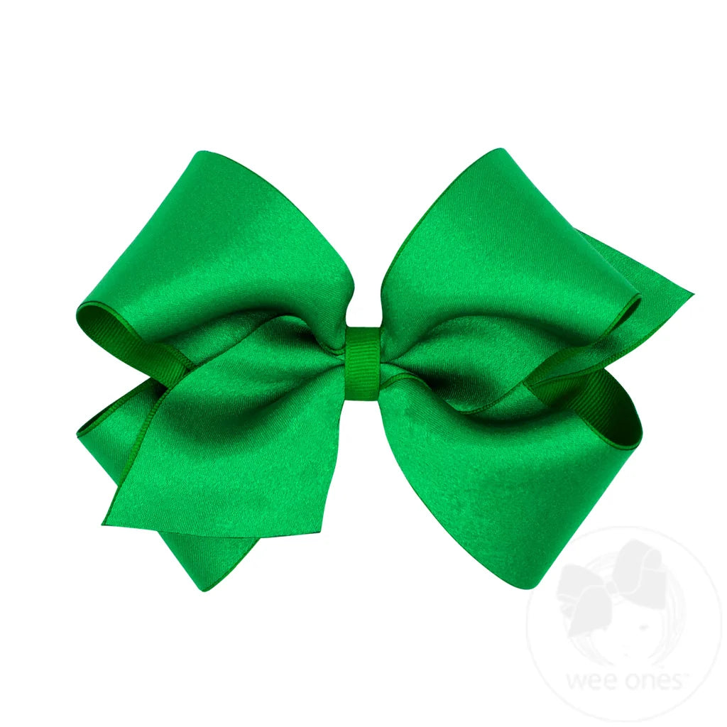 King Satin Grosgrain Overlay Bow