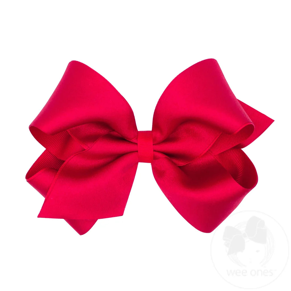 King Satin Grosgrain Overlay Bow