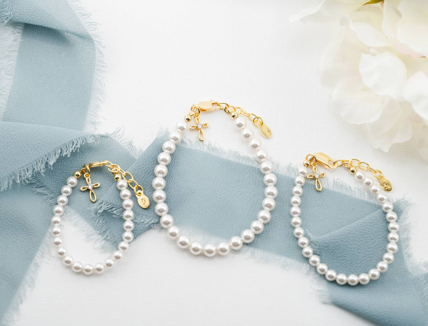 Jayde-14K Gold-Plated Cross Bracelet Baptism/Communion Gift