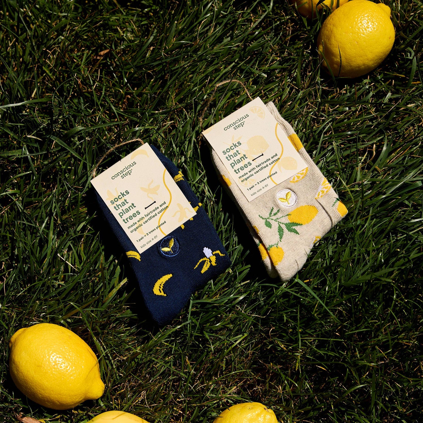 Kids Socks that Plant Trees (Navy Bananas)