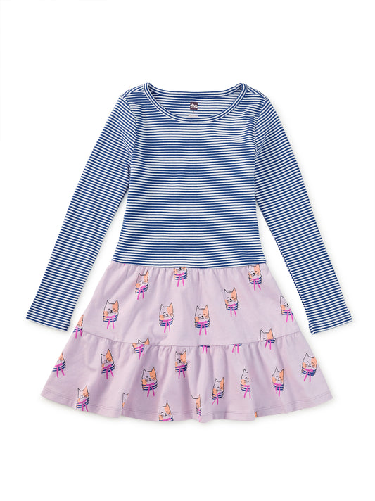 Bow Ties Cats Tiered Skirted Twirl Dress