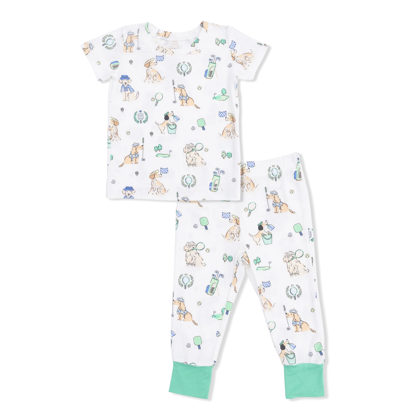 Short Sleeve Loungewear Set | Country Club Dogs Neutral