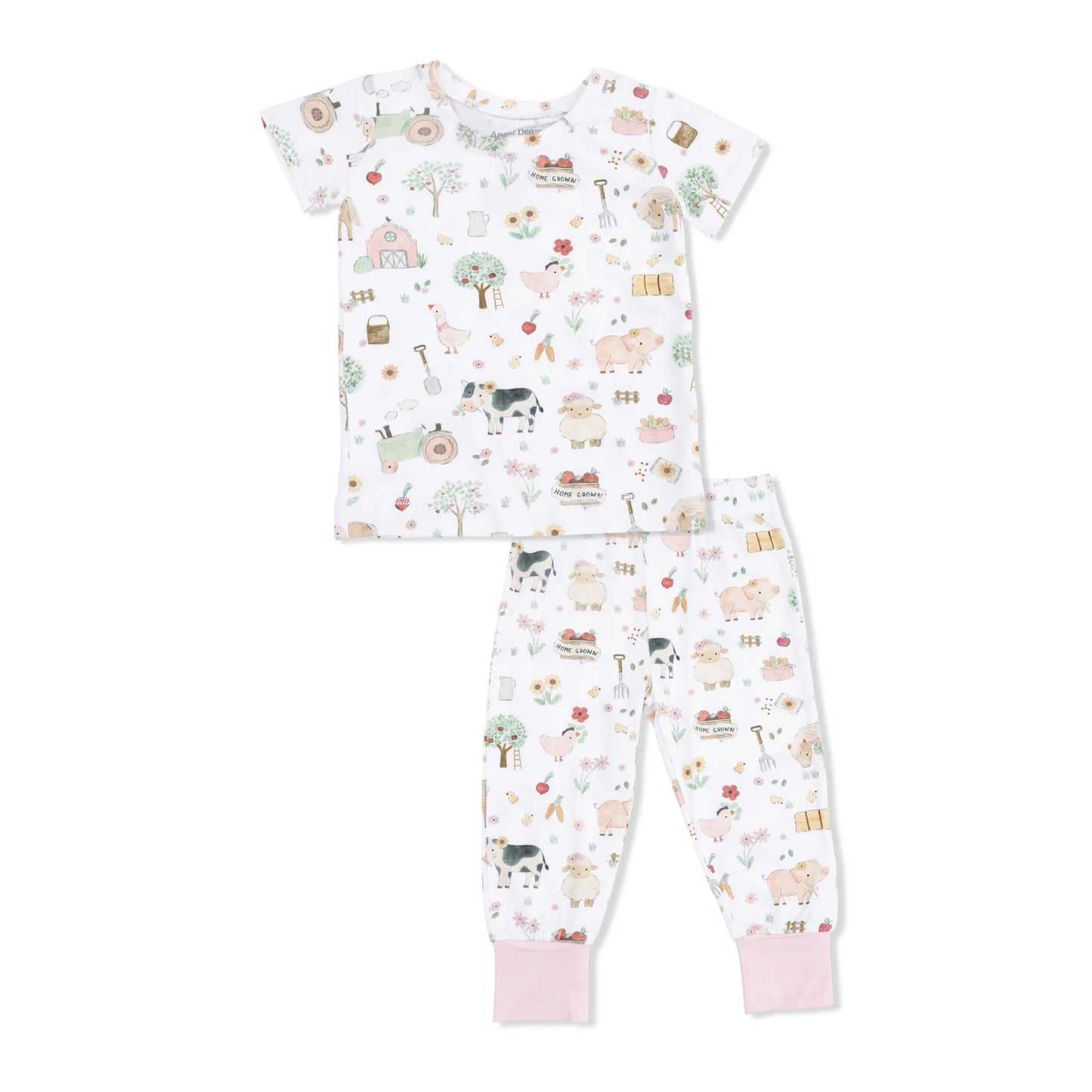 Cute Farm Animals Pink | Short Sleeve Loungewear Set