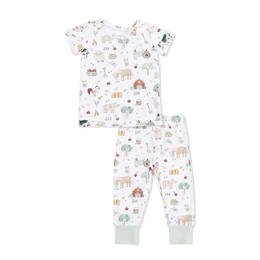 Short Sleeve Loungewear Set | Cute Farm Animals Uni