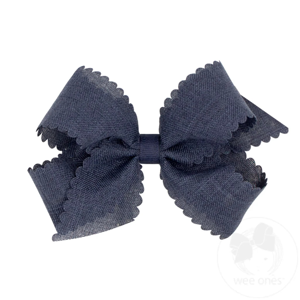 Medium Scallop Edge Linen Bow