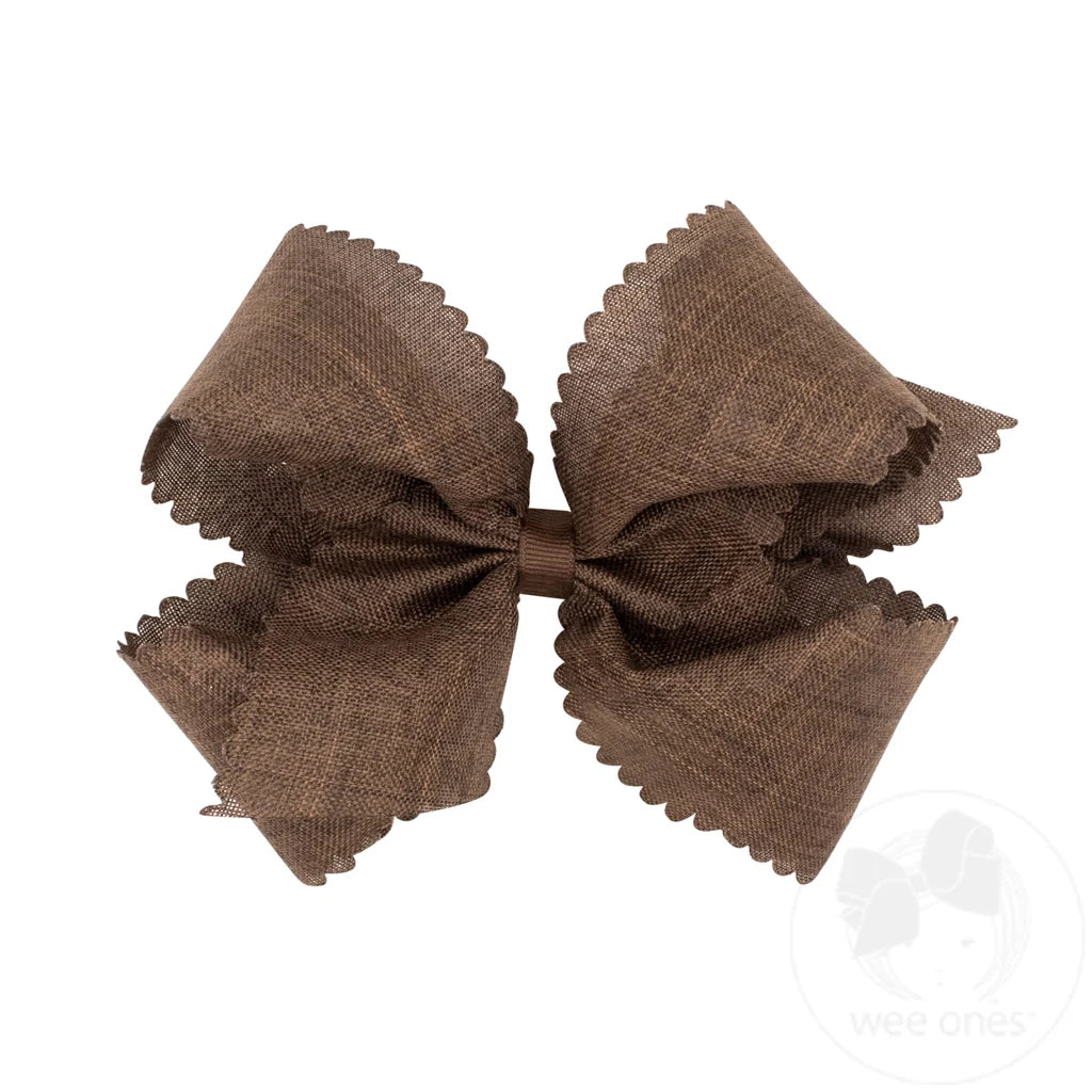 King Scallop Edge Linen Bow
