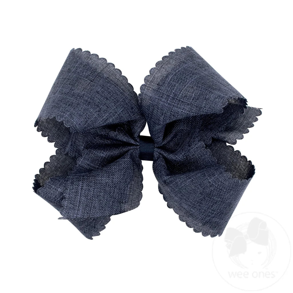 King Scallop Edge Linen Bow