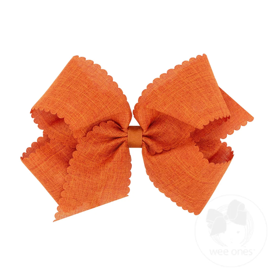 King Scallop Edge Linen Bow