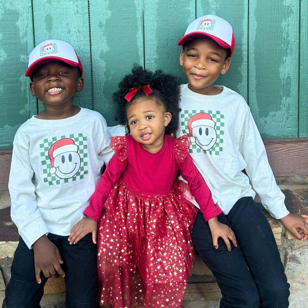 Santa Smiley Christmas Trucker Hat | Kids Holiday Hat