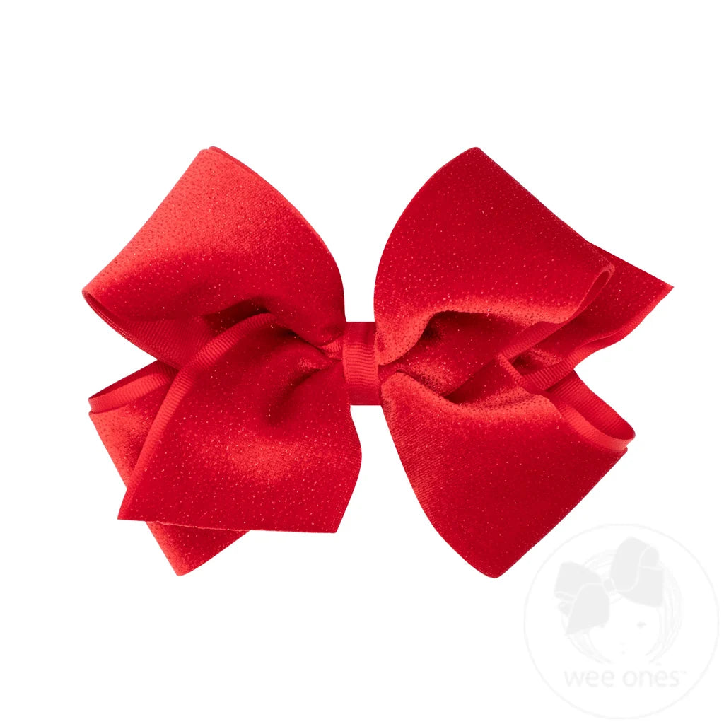 King Sparkle Velvet Grosgrain Underlay Bow