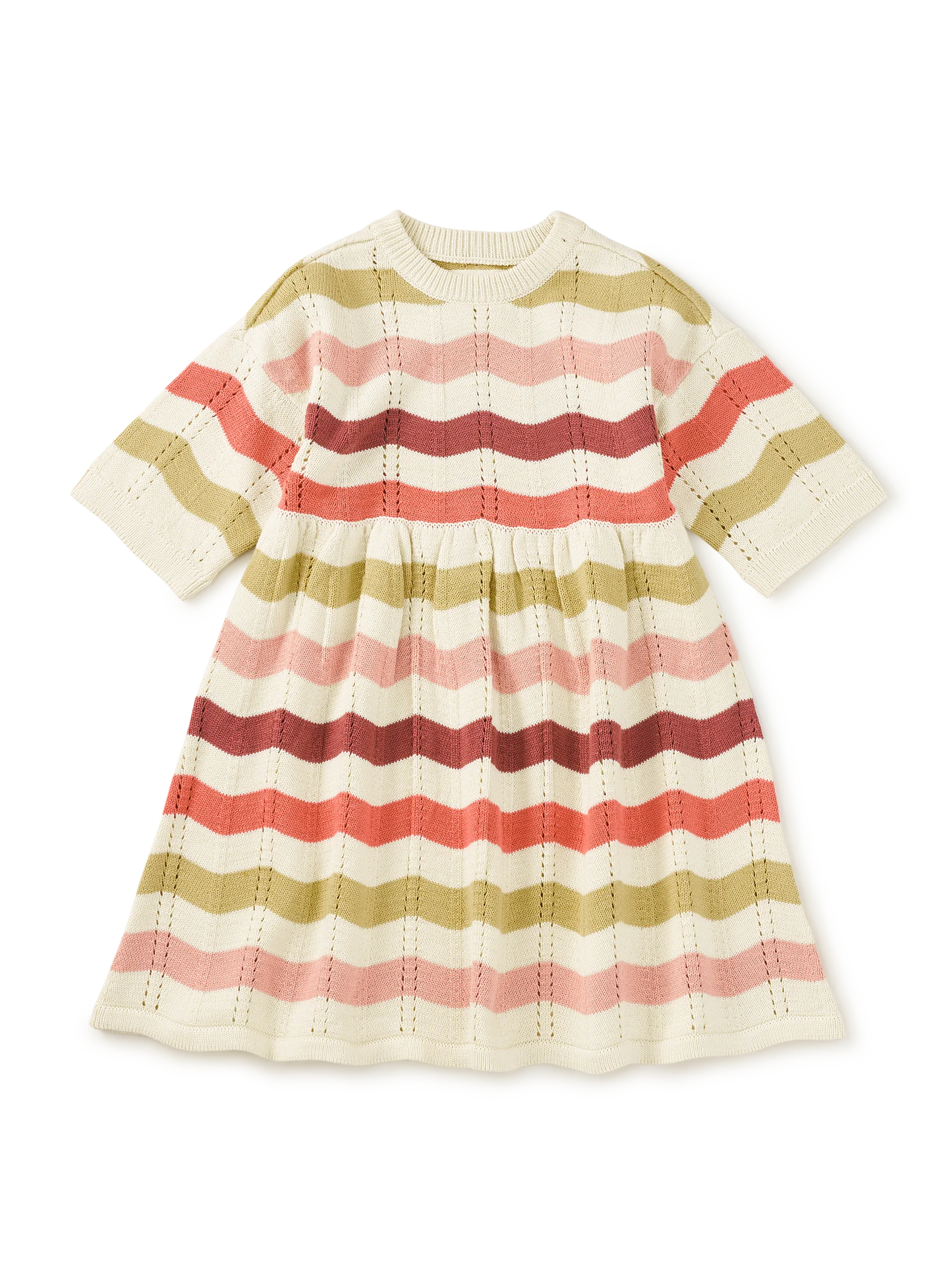 Wavy Stripe | Pointelle Sweater Dress