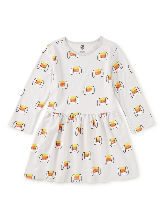 Candy Corn Dog | Long Sleeve Skirted Dress