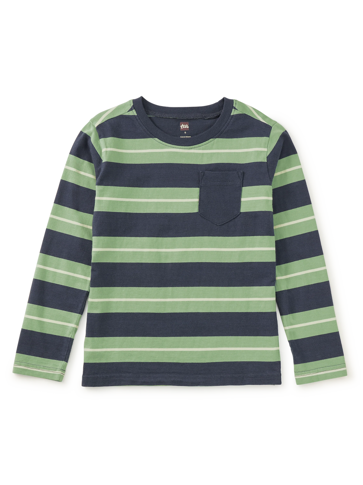Long Sleeve Striped Pocket Tee | Indigo