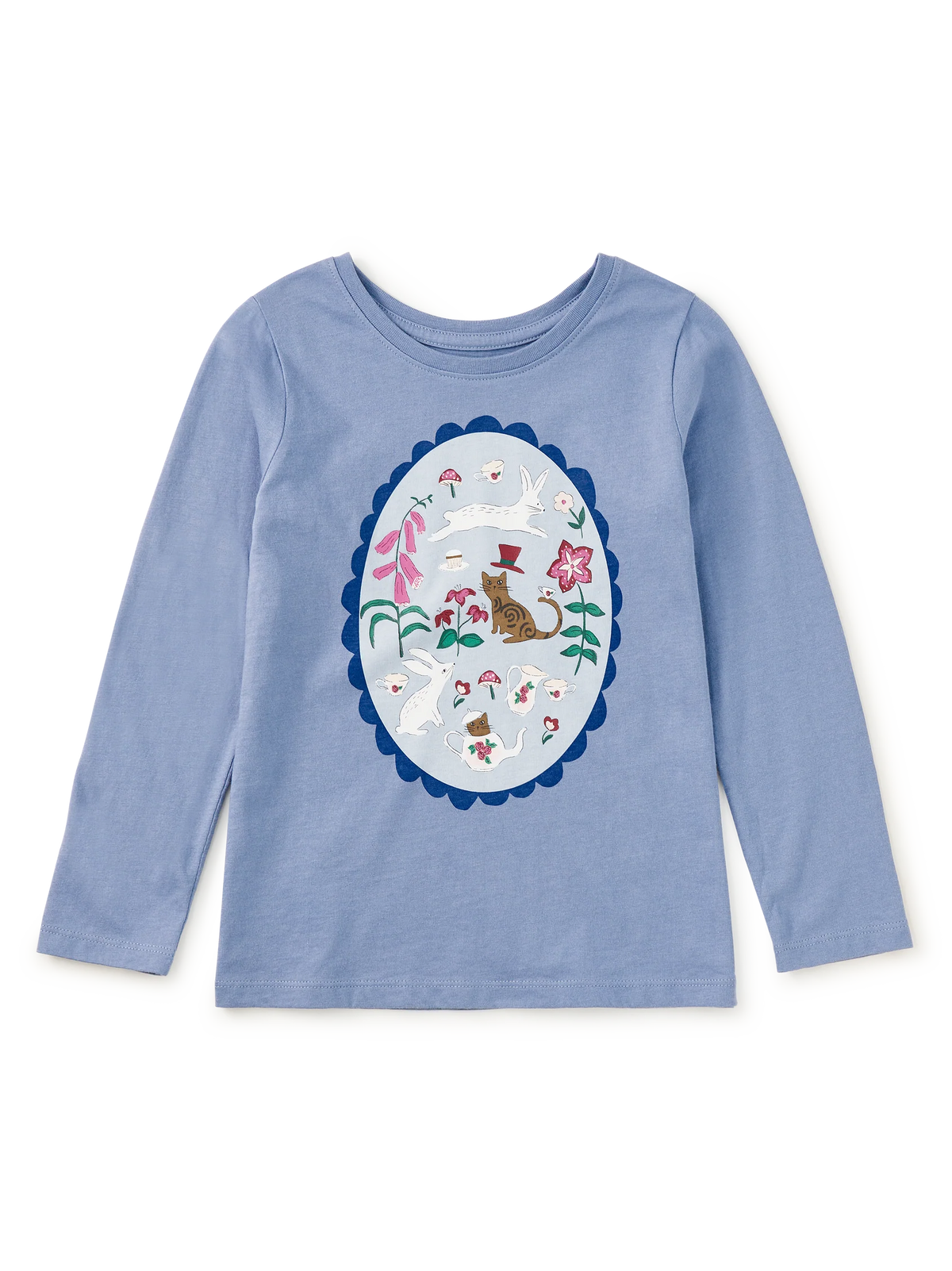 Tea Party Vingette Graphic Tee | Seal Grey