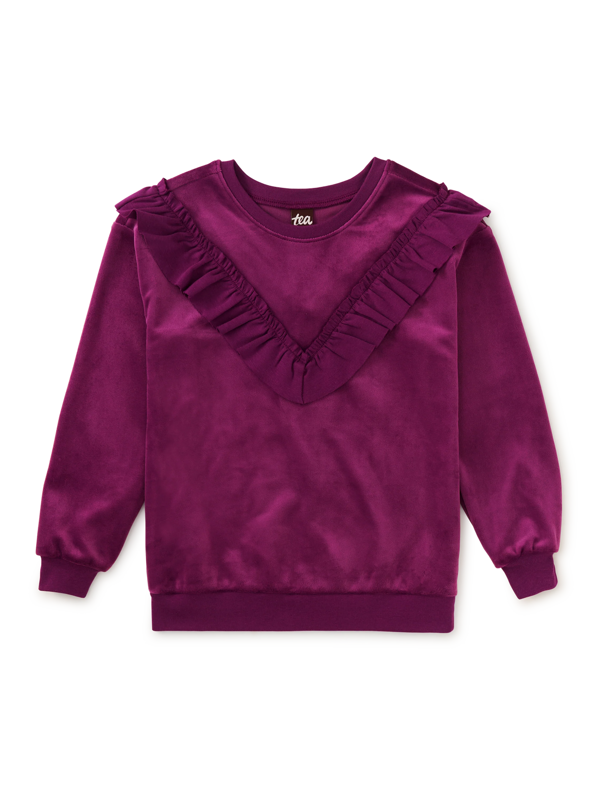 Velour Ruffle Tunic Top | Cosmic Berry
