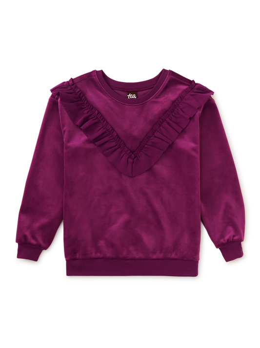 Velour Ruffle Tunic Top | Cosmic Berry