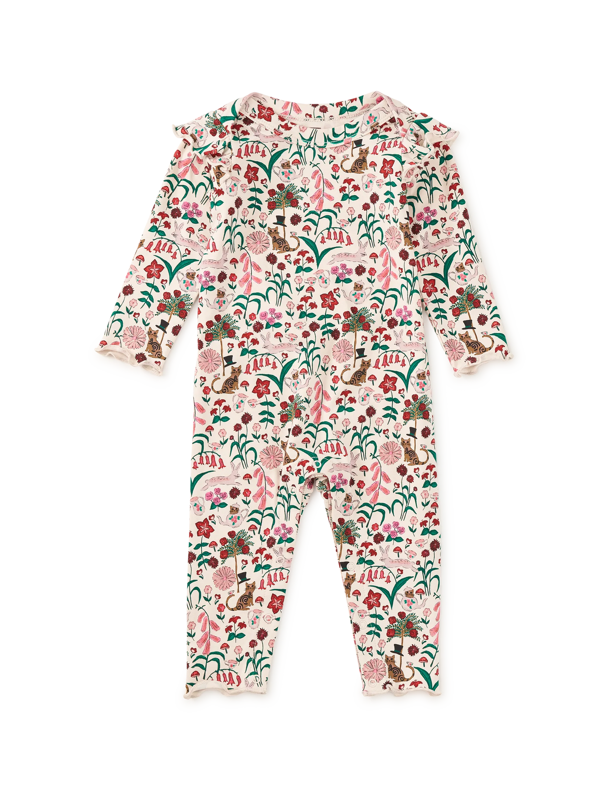 Ruffle Shoulder Baby Romper | Tea Party Floral