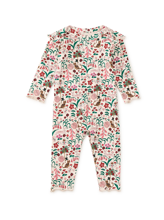 Ruffle Shoulder Baby Romper | Tea Party Floral