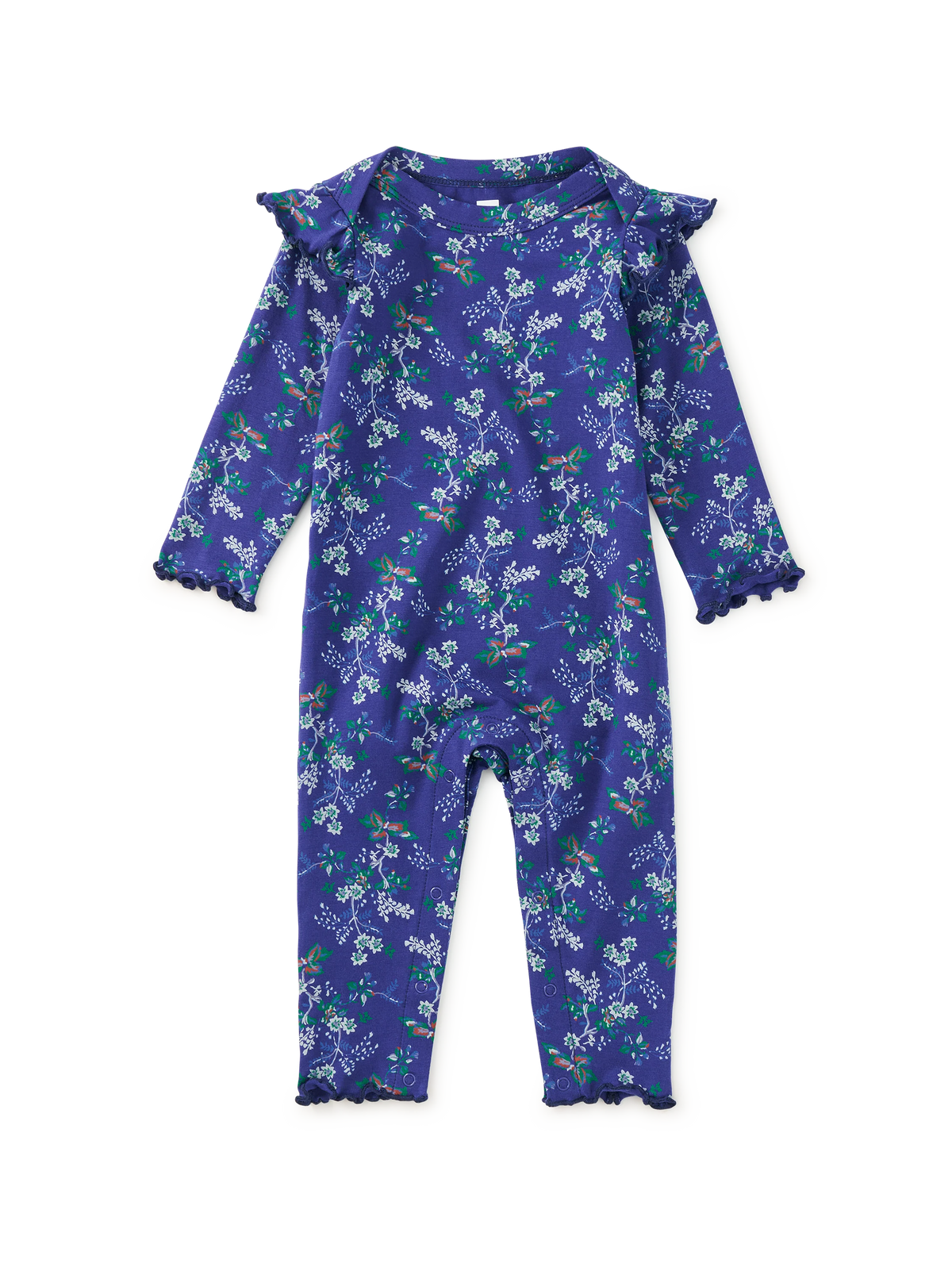Ruffle Shoulder Baby Romper | Scottish Floral