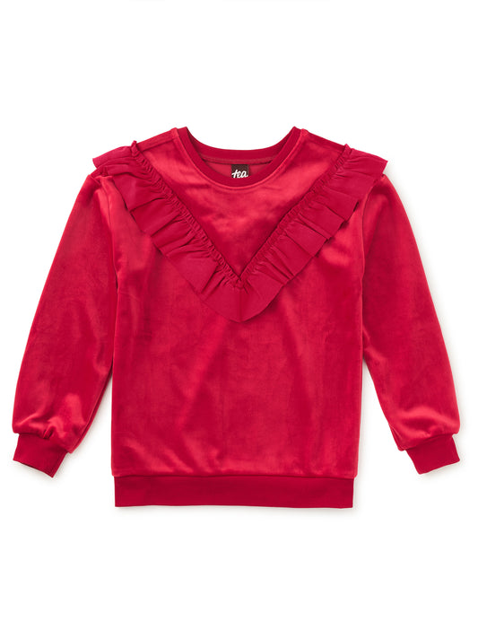 Velour Ruffle Tunic | Red Wagon