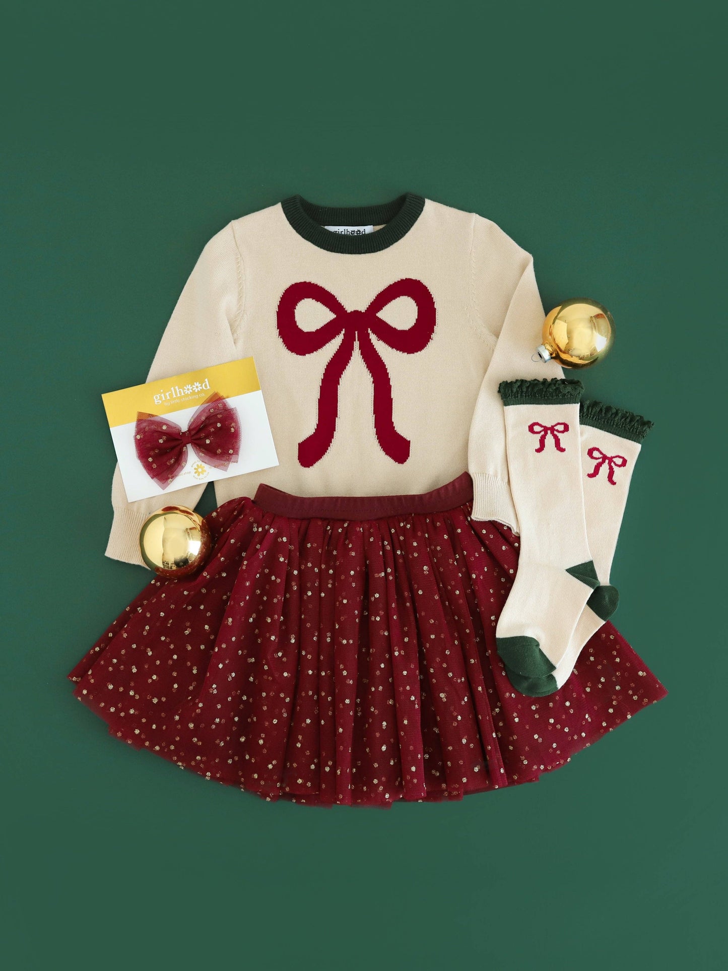 Vanilla Bow Lace Top | Knee High Socks