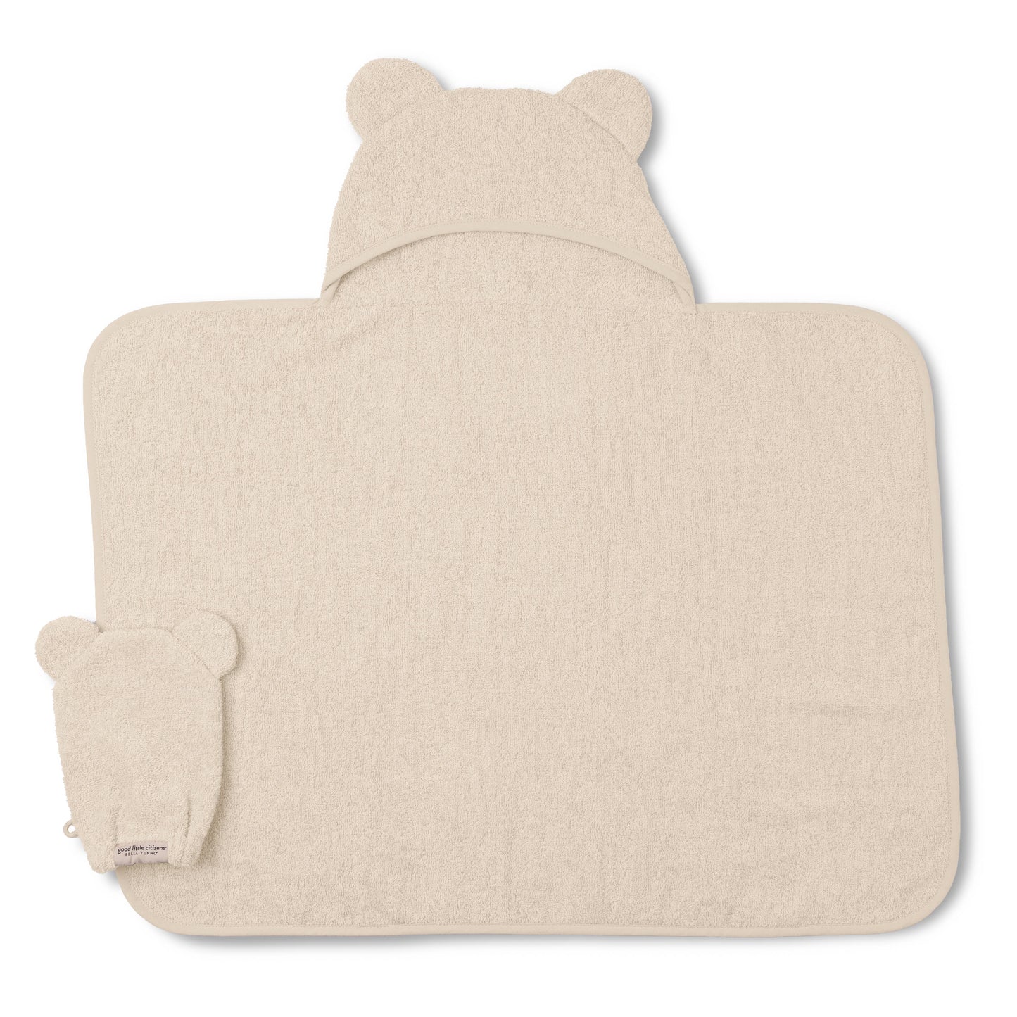 Hooded Towel + Wash Mitt Set Linen
