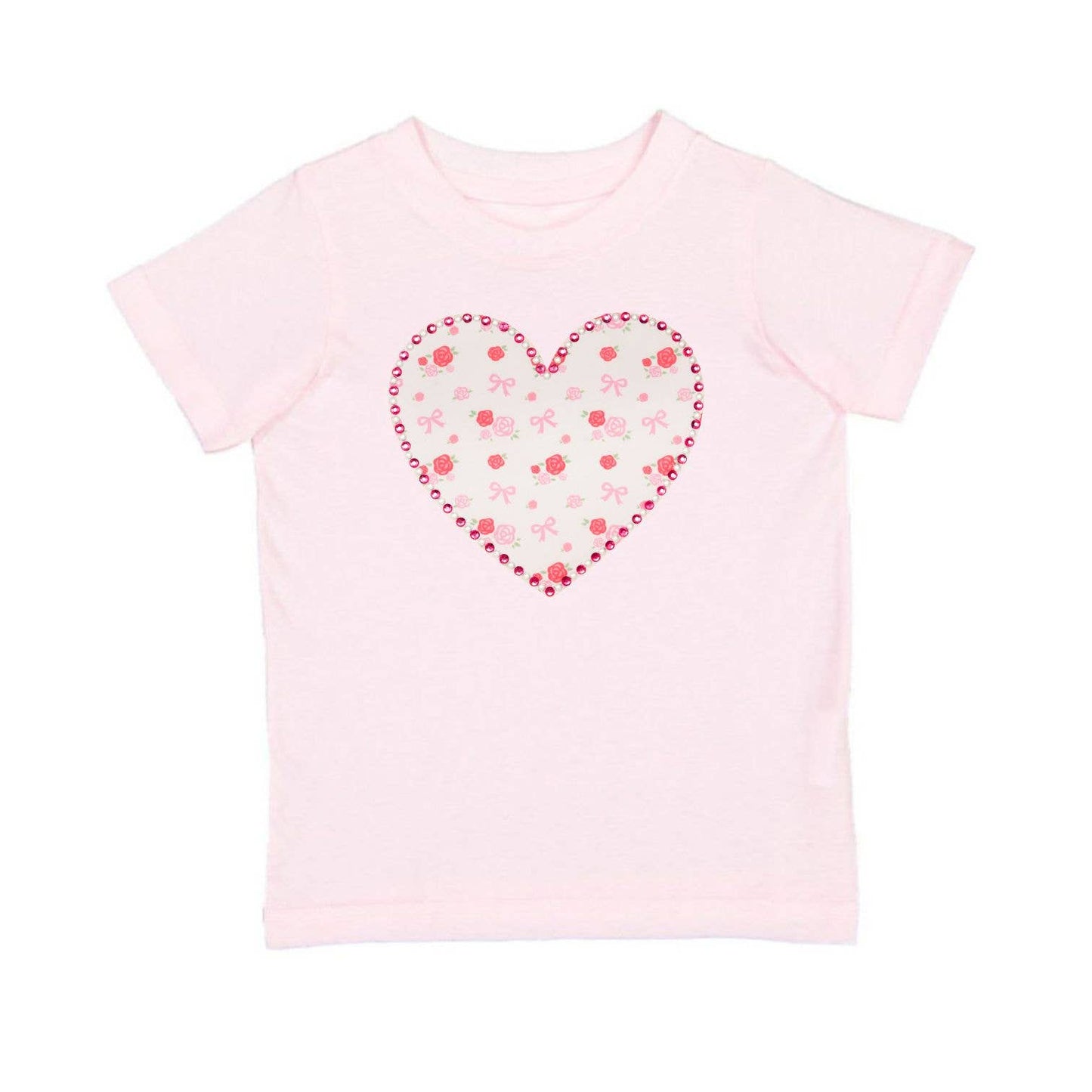 Dainty Rose Pearl Heart Patch | T-Shirt
