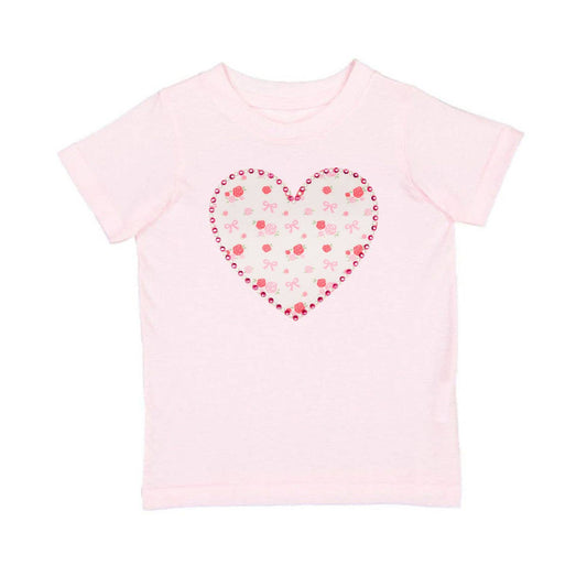 Dainty Rose Pearl Heart Patch | T-Shirt