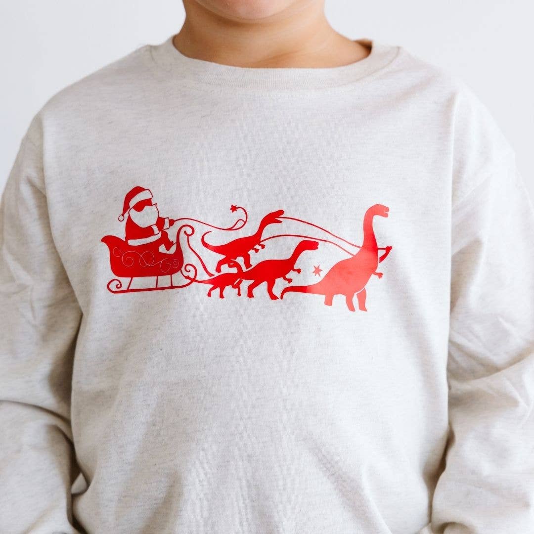 Dino Christmas | Boys Long Sleeve Shirt